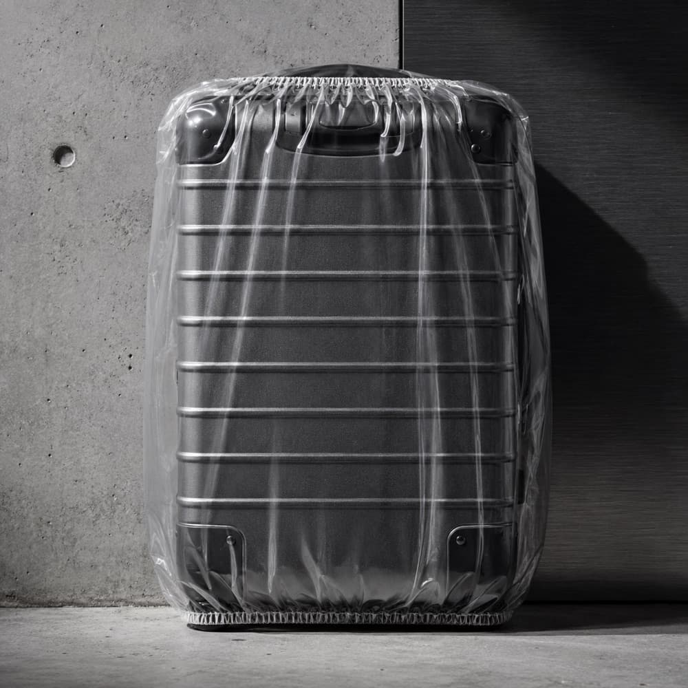 A clear PVC cover stretched over a case, the shell fully visible through it.